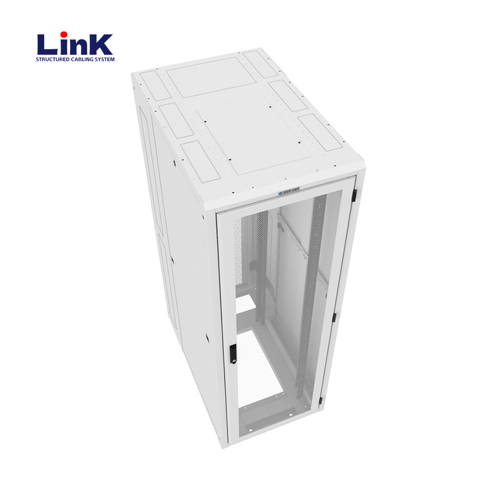 Gabinete de rede de rack de servidor em pé com rodízios Trilhos de montagem ajustáveis ​​para flexibilidade